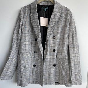 Grey Plaid Blazer